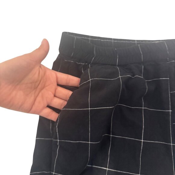 Marine Layer Womens Black & White Grid Check Tapered Pants size Small - Picture 5 of 14